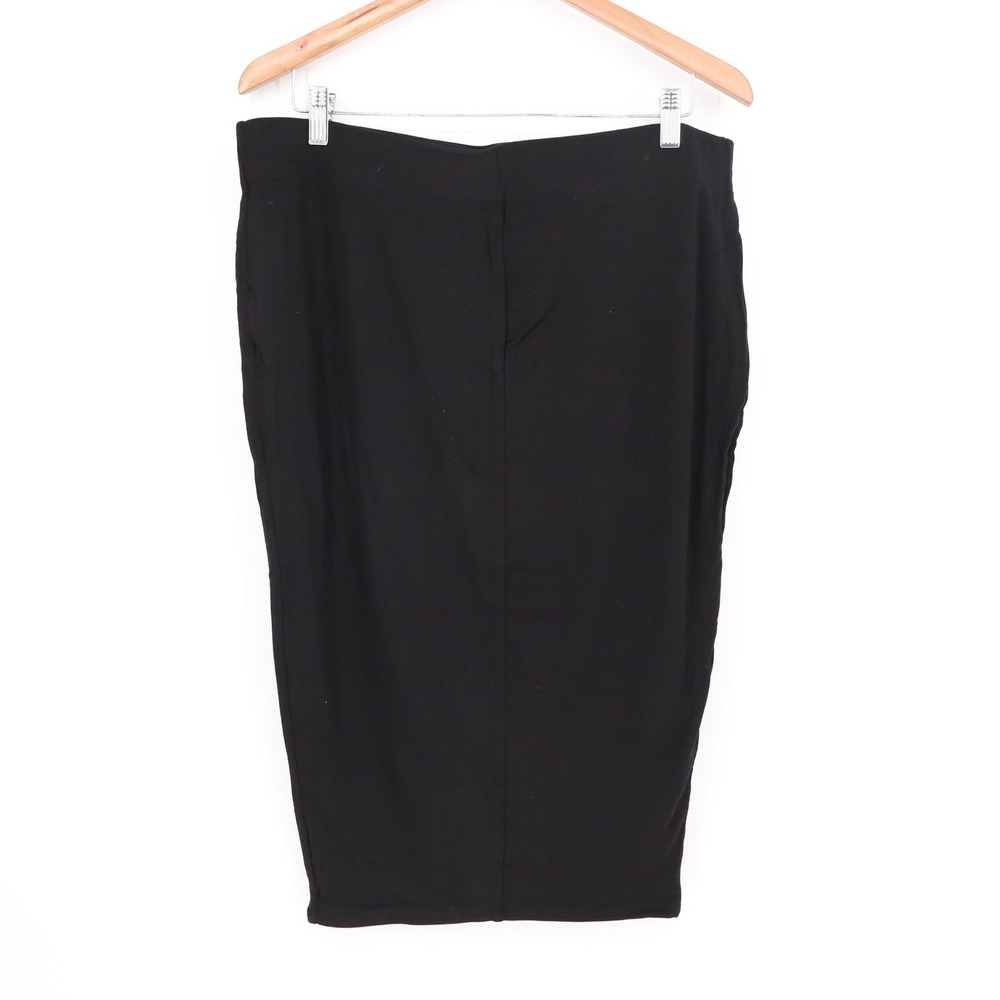 Naked Wardrobe Black Midi Pencil Skirt Plus Size 2X Viscose Stretch - Picture 6 of 8